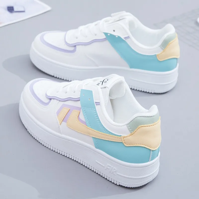 Vans Shoes Old Skool - แฟชั่น LACE-up รองเท้าลําลองแบนสบายหนา soled รองเท้าผ้าใบรอบนิ้วเท้า Breathable/ทนต่อการสึกหรอรองเท้าวิ่ง