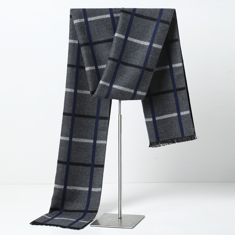 Wool Scarf Men - ผ้าพันคอแบรนด์ดีไซเนอร์ลายสก็อตสำหรับผู้ชาย ผ้าพันคอแคชเมียร์อุ่นสำหรับฤดูหนาว ผ้าคลุมไหล่พาชมินาสำหรับผู้ชาย ผ้าพันคอยาวสำหรับธุรกิจ ของขวัญคริสต์มาสสำหรับผู้ชาย