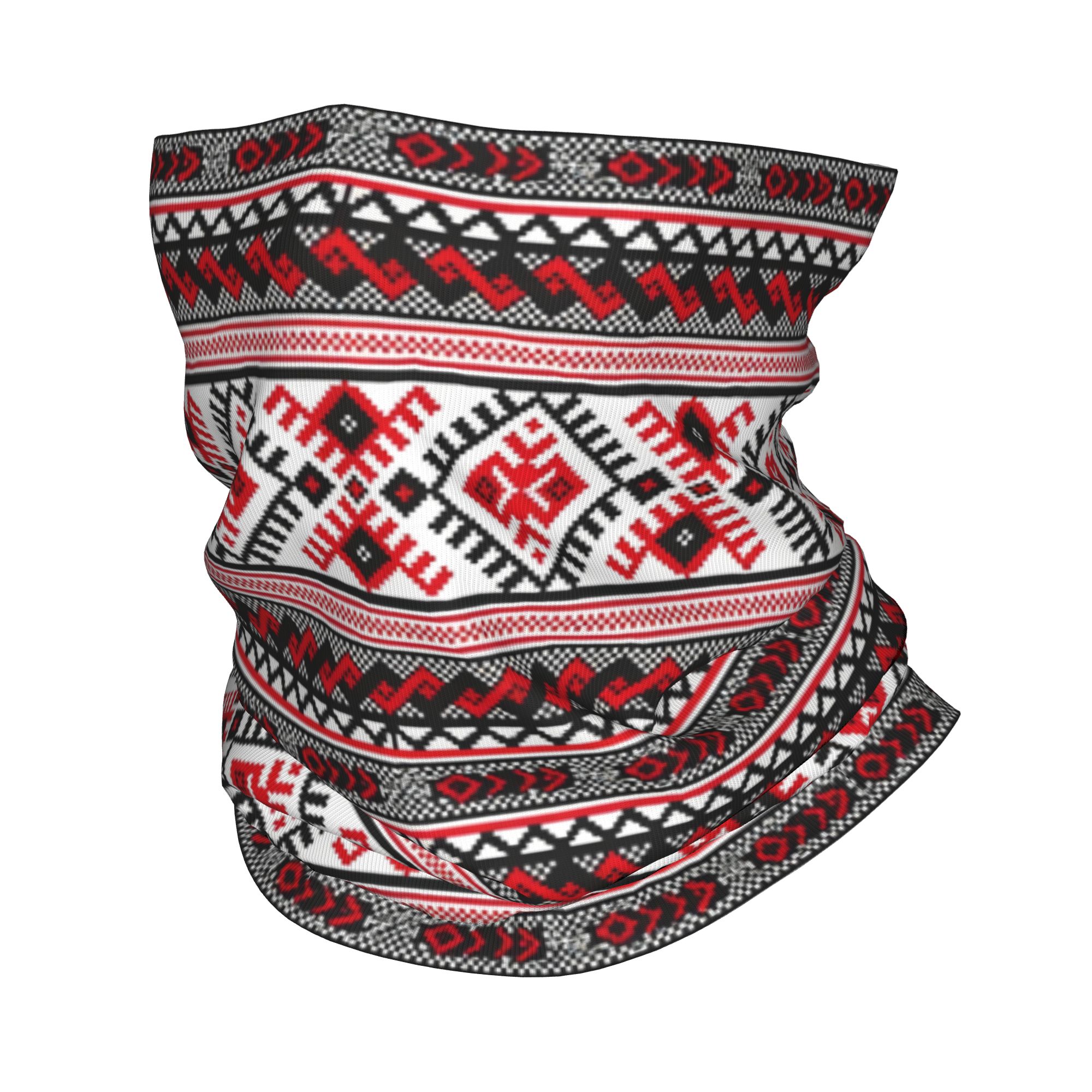 Neck Gaiter Fleece - ผ้าพันคอปักลายแบบยูเครน (วิชีวันกา) สำหรับผู้ชายและผู้หญิง ป้องกันรังสียูวี เหมาะสำหรับฤดูหนาว สไตล์โบฮีเมียน
