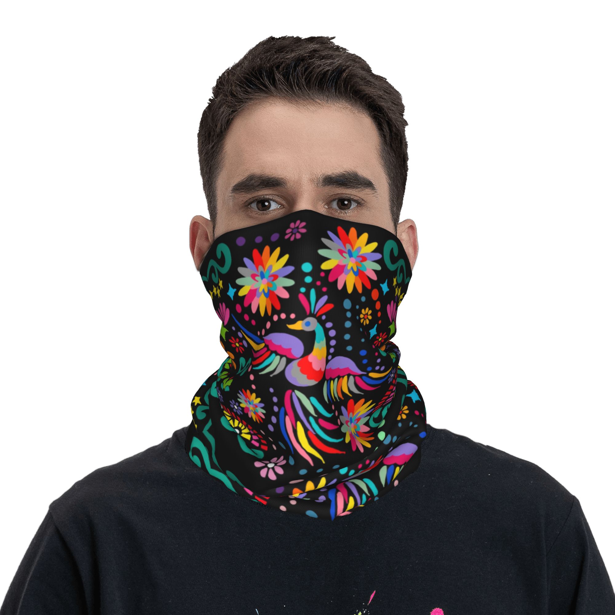 ผ้าพันคอแบบคาดศีรษะลายดอกไม้สไ - Neck Gaiter Fleece บทวิจารณ์และราคา