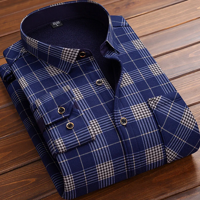 เสื้อเชิ้ตผ้าฟลีซผู้ชาย ฤดูใบไ - Flannel Shirt Lined บทวิจารณ์และราคา