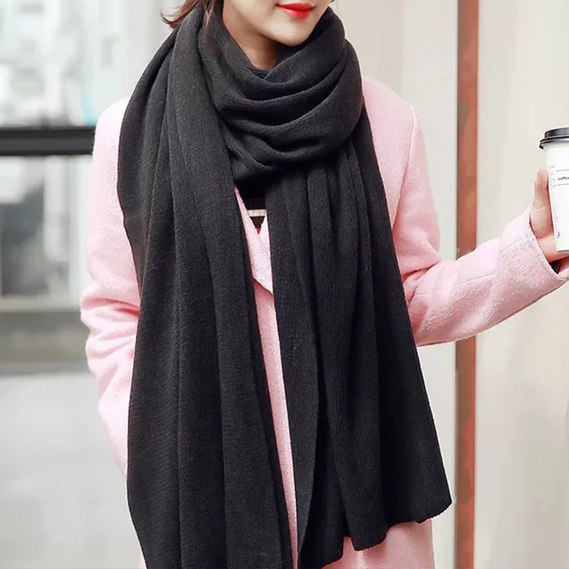 ผ้าพันคอถักไหมพรมเลียนแบบแคชเม - Wool Scarf Men บทวิจารณ์และราคา