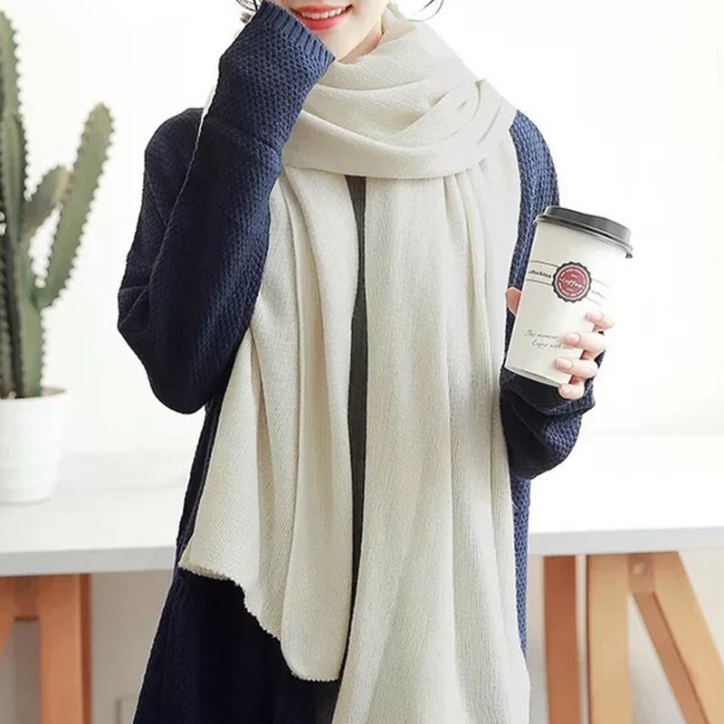 ผ้าพันคอถักไหมพรมเลียนแบบแคชเม - Wool Scarf Men บทวิจารณ์และราคา