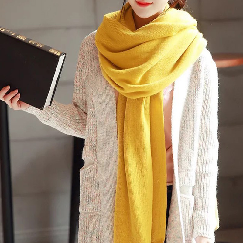 ผ้าพันคอถักไหมพรมเลียนแบบแคชเม - Wool Scarf Men บทวิจารณ์และราคา