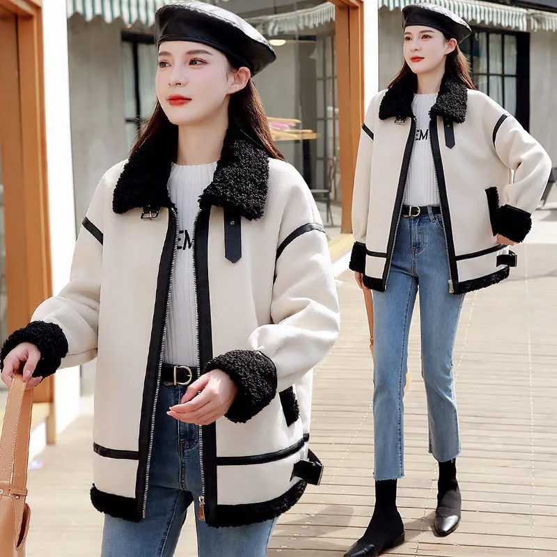 Lamb FUR Coat หญิงใหม่ฤดูใบไม้ - Wool Coat Peacoat บทวิจารณ์และราคา