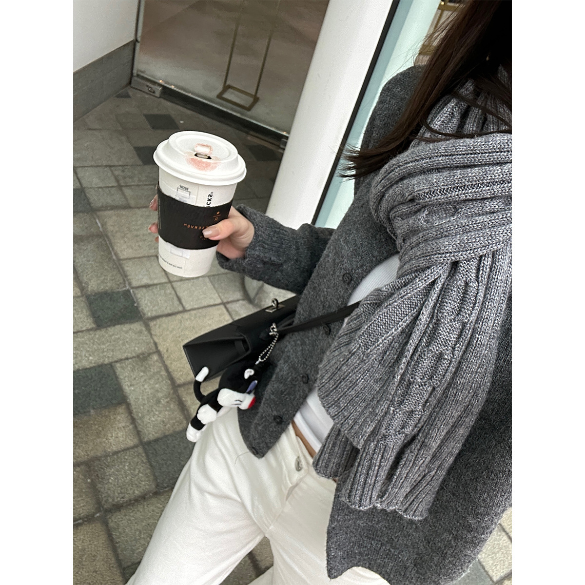ผ้าพันคอไหมพรมถักลายเคเบิล ขนส - Wool Scarf Men บทวิจารณ์และราคา